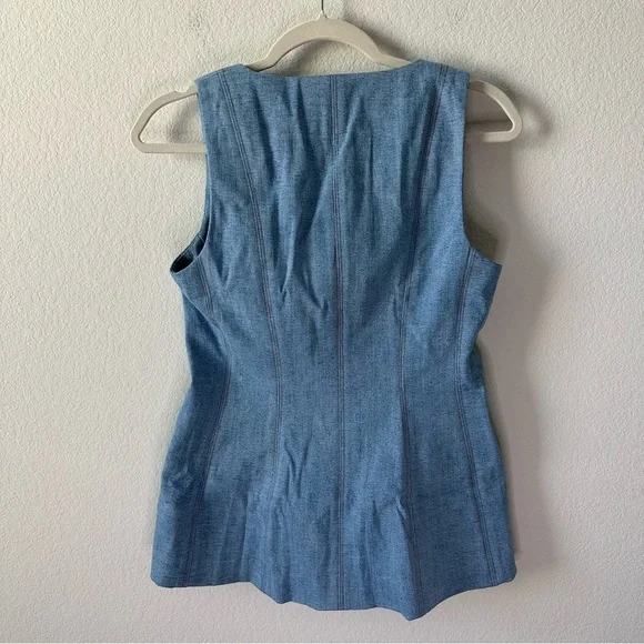 NWT VERONICA BEARD Avalina Denim Vest in Blue Mirage SZ US 6 - Picture 7 of 8